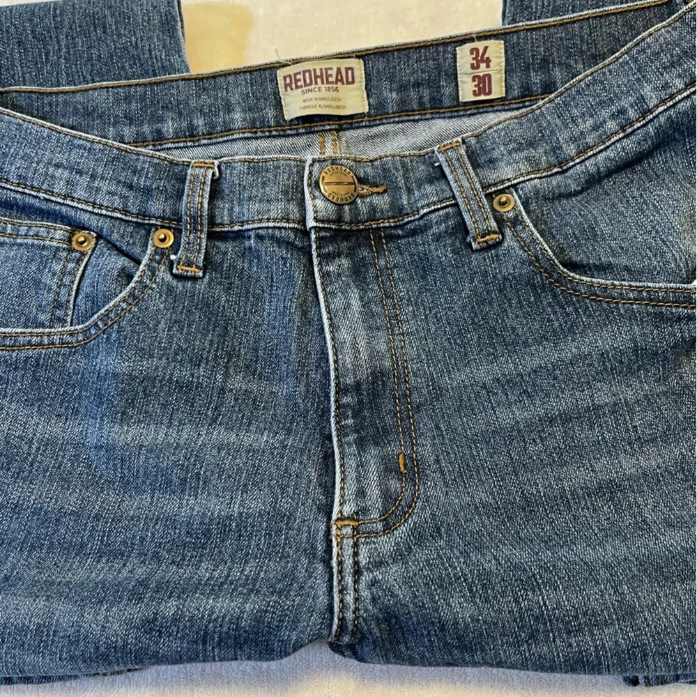 👖 Redhead Straight Leg Jeans Men’s 34x30 Medium Wash Denim Classic Fit